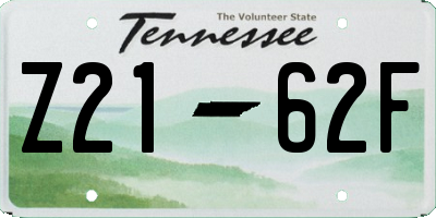 TN license plate Z2162F