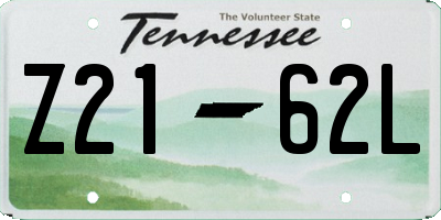 TN license plate Z2162L