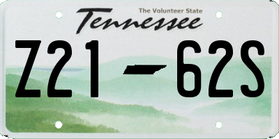 TN license plate Z2162S
