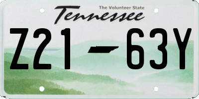 TN license plate Z2163Y