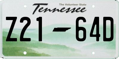 TN license plate Z2164D