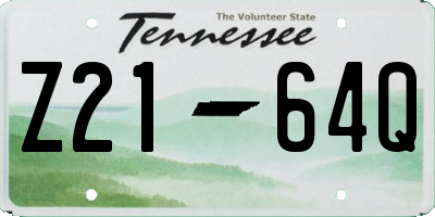 TN license plate Z2164Q