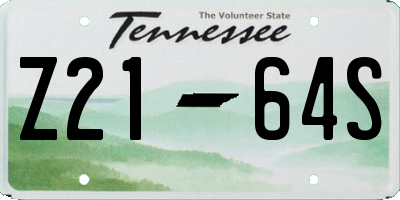 TN license plate Z2164S