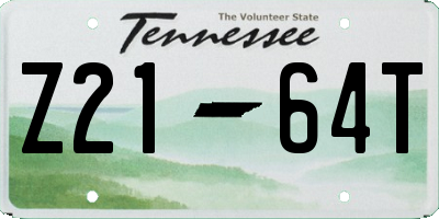 TN license plate Z2164T