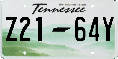 TN license plate Z2164Y