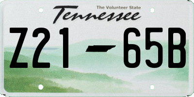 TN license plate Z2165B