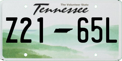 TN license plate Z2165L