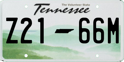 TN license plate Z2166M