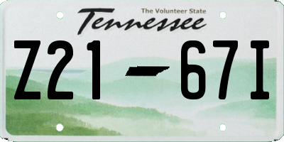 TN license plate Z2167I