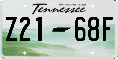 TN license plate Z2168F