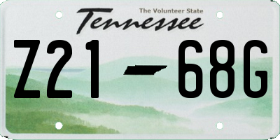TN license plate Z2168G