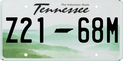 TN license plate Z2168M