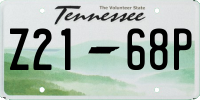 TN license plate Z2168P