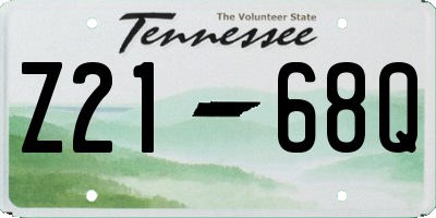 TN license plate Z2168Q