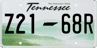 TN license plate Z2168R