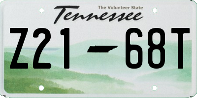 TN license plate Z2168T