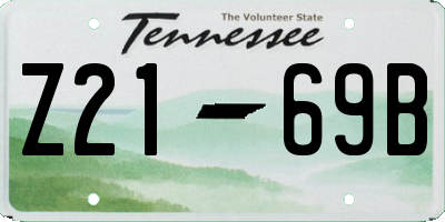 TN license plate Z2169B
