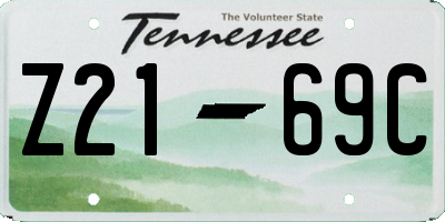 TN license plate Z2169C