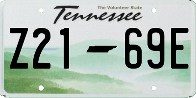 TN license plate Z2169E
