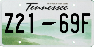 TN license plate Z2169F