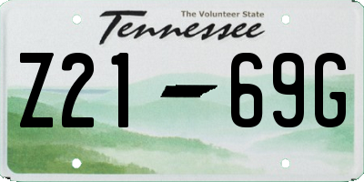 TN license plate Z2169G