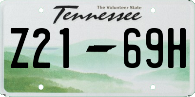 TN license plate Z2169H