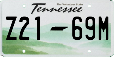 TN license plate Z2169M