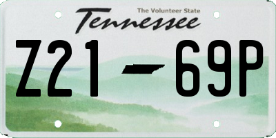 TN license plate Z2169P