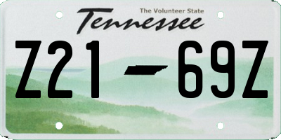 TN license plate Z2169Z