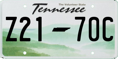 TN license plate Z2170C