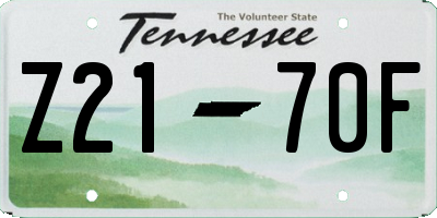 TN license plate Z2170F