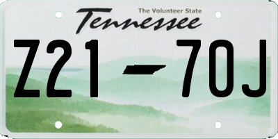 TN license plate Z2170J