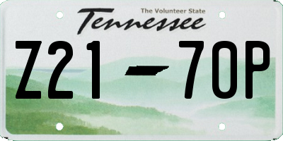 TN license plate Z2170P