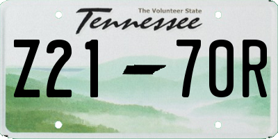 TN license plate Z2170R