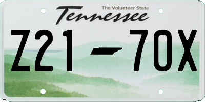 TN license plate Z2170X