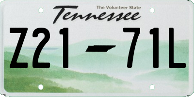 TN license plate Z2171L