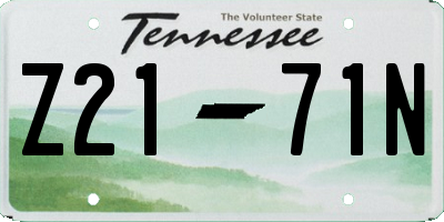 TN license plate Z2171N