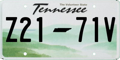 TN license plate Z2171V