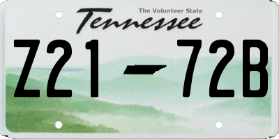 TN license plate Z2172B