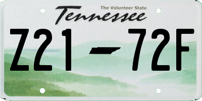 TN license plate Z2172F