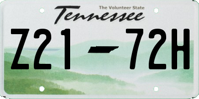 TN license plate Z2172H