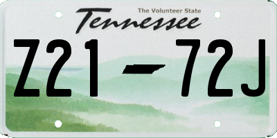 TN license plate Z2172J