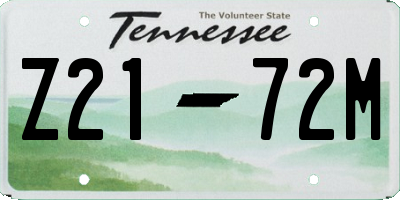 TN license plate Z2172M