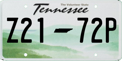 TN license plate Z2172P