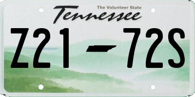 TN license plate Z2172S