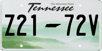 TN license plate Z2172V