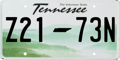 TN license plate Z2173N