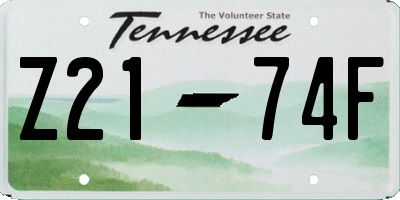 TN license plate Z2174F