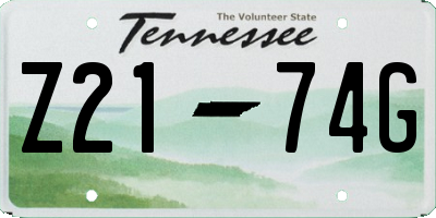 TN license plate Z2174G