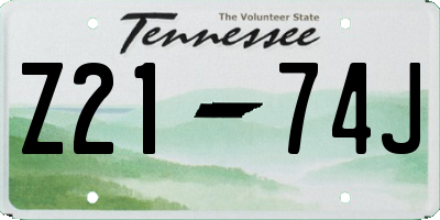 TN license plate Z2174J